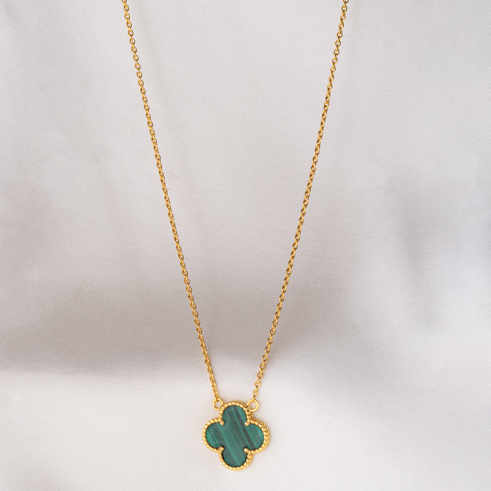 Malachite Clover Necklace